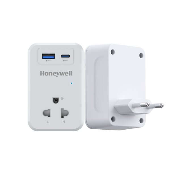 ปลั๊กแปลง Honeywell รุ่น HCC000033 ป้องกันไฟกระชาก (USB-C 1 ช่อง, USB-A 1 ช่อง)_0